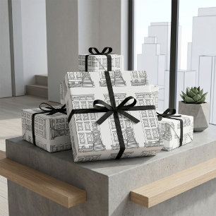 Papier Cadeau Dessin d'appartement classique avec perron à New Y
