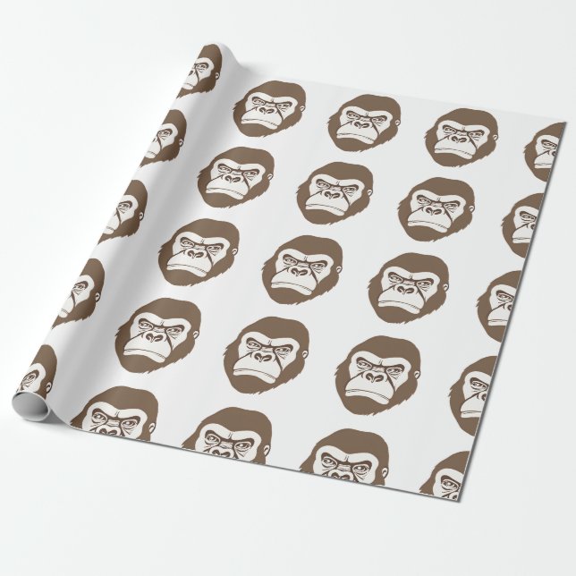 Papier Cadeau Dessin de bande dessinée de gorille (Déroulé)