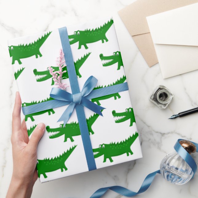 Papier Cadeau Dessin de bébé alligator mignon (Cadeaux)