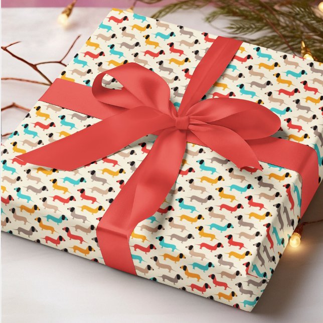 Papier Cadeau Dessin de chien multicolore (pet animal dog birthday packing gift wrap,gift wrapping paper,return gift wrap paper,paper gift)