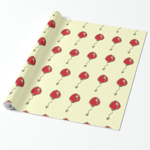 Papier Cadeau Dessin de décoration de la fête du ballon rouge