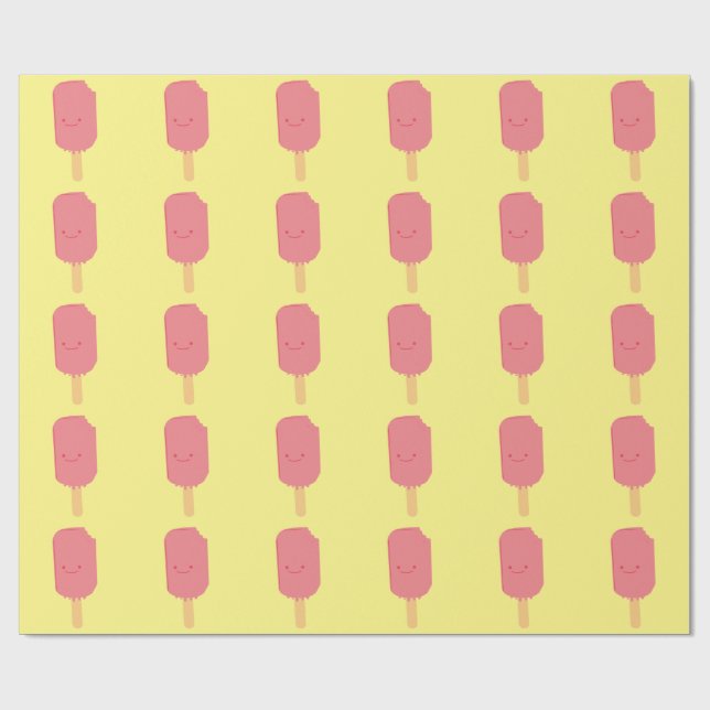 Papier Cadeau Dessin de dessin de Popsicle de fraises (Plat)