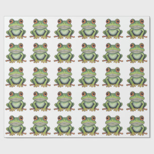 Papier Cadeau Dessin de grenouille au crayon de couleur