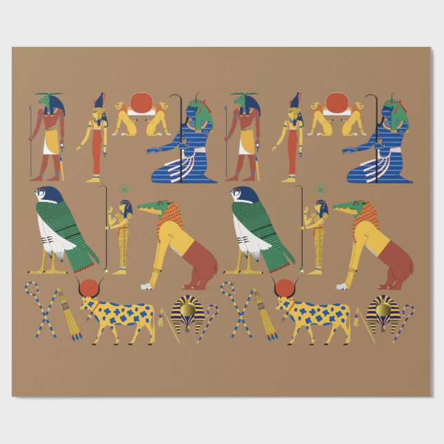 Papier Cadeau Dessin humoristique de la déesse des dieux égyptie (Plat)