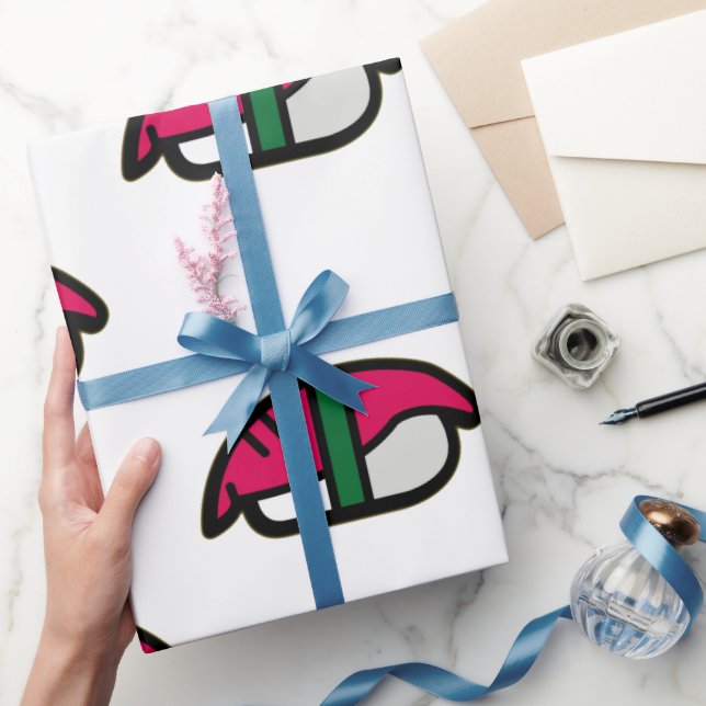 Papier Cadeau Dessin Kawaii Sushi, Riz de Poisson et Algues (Cadeaux)