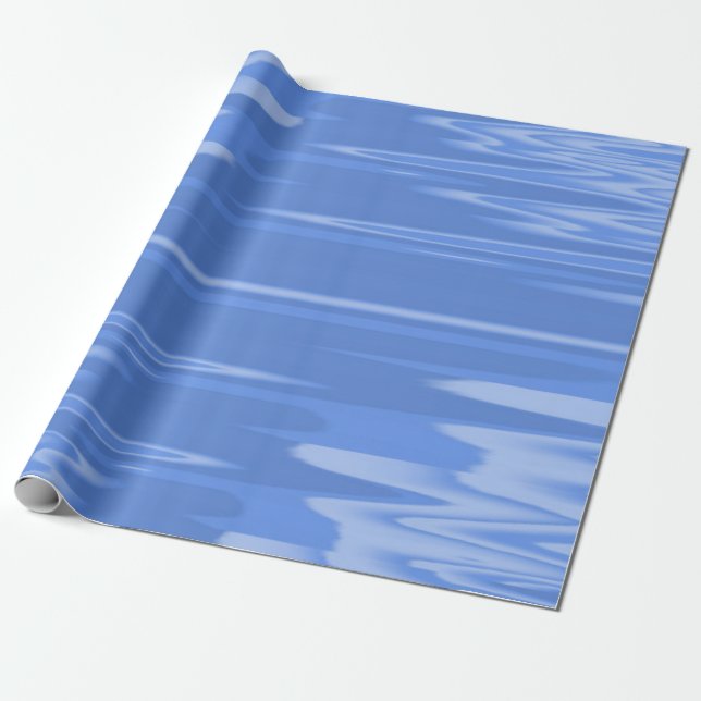 Papier Cadeau Dessin ondulé bleu barbeau (Déroulé)