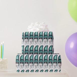 Papier Cadeau Dessin Pop Art de la Mère Monstre Sassy Teal Beehi