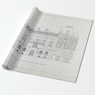 Papier Cadeau Dessins architecturaux Vintages de Hallwyl House