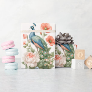 Papier Cadeau Détail de cadeau botanique vintage de mariage Él