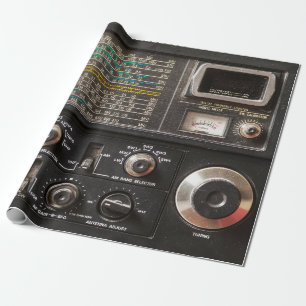 Papier Cadeau Détails d'un ancien récepteur radio am