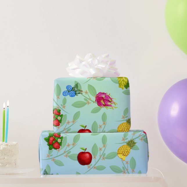 Papier cadeau d'été pour fruits tropicaux vibrants (Cadeaux de fête)
