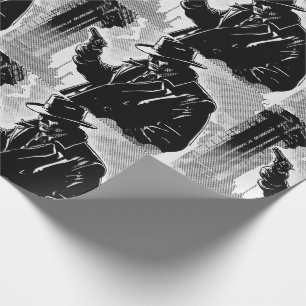 Papier Cadeau Détective urbain grinçant de style graphique BD no