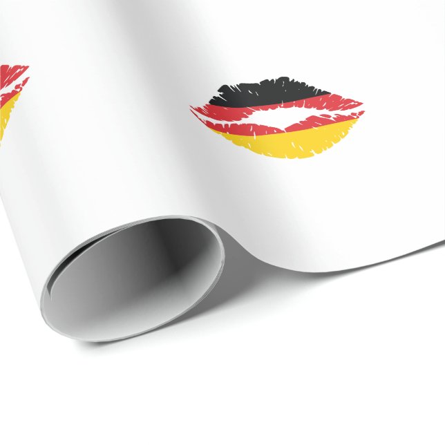 Papier Cadeau Deutschland Mund mit Flagge (Coin rond)