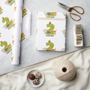 Papier Cadeau Deux Animaux Sauvages de Safari 2ème Anniversaire