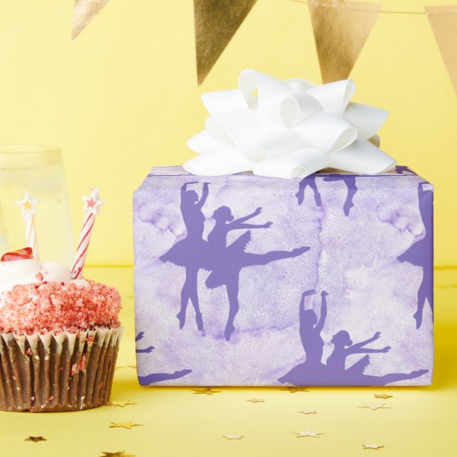 Papier Cadeau Deux Ballerinas Lavender Toutes Les Occasions (Fête d'anniversaire)
