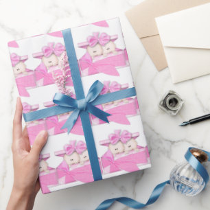 Papier Cadeau Deux bébés filles en papier d'emballage actuel