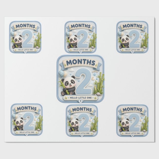 Papier Cadeau Deux Mois de Merveilles (Plat)