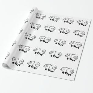Papier Cadeau Deux moutons