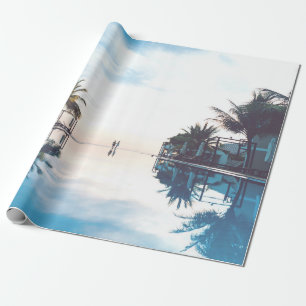 Papier Cadeau Deux personnes au bord de la piscine