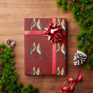 Papier Cadeau Deux tourterelles Pochoir découpé Style Rétro 7