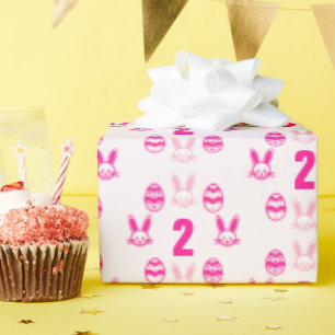 Papier Cadeau Deuxième anniversaire de Pâques rose