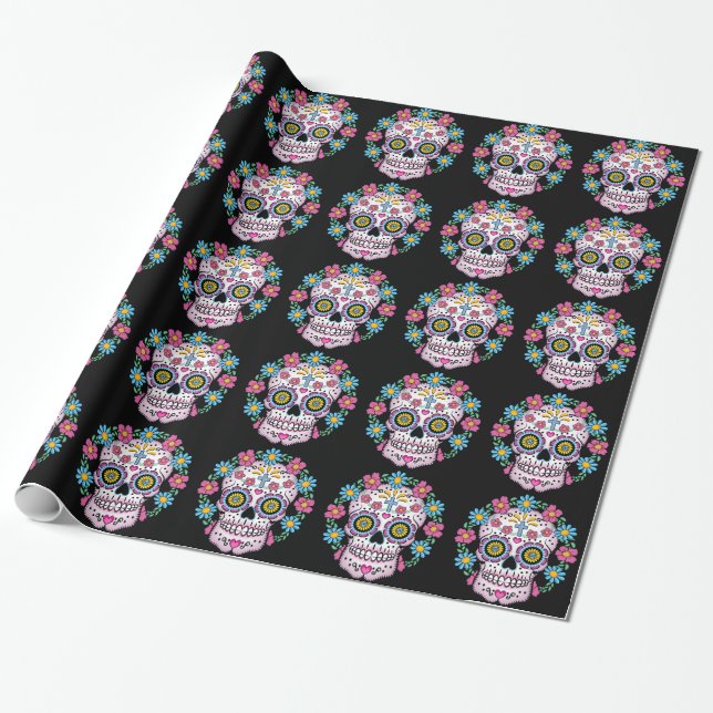 Papier Cadeau Dia de los Muertos (Déroulé)