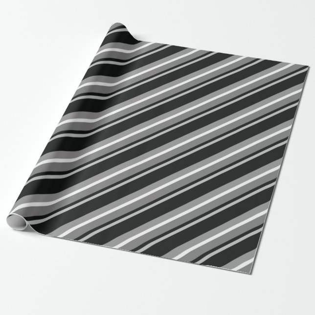 Papier Cadeau Diagonal Grandes Noires (Déroulé)