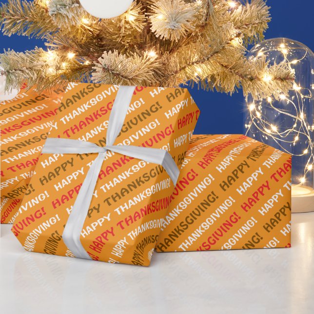 Papier cadeau diagonal Joyeux Thanksgiving (Vacances)