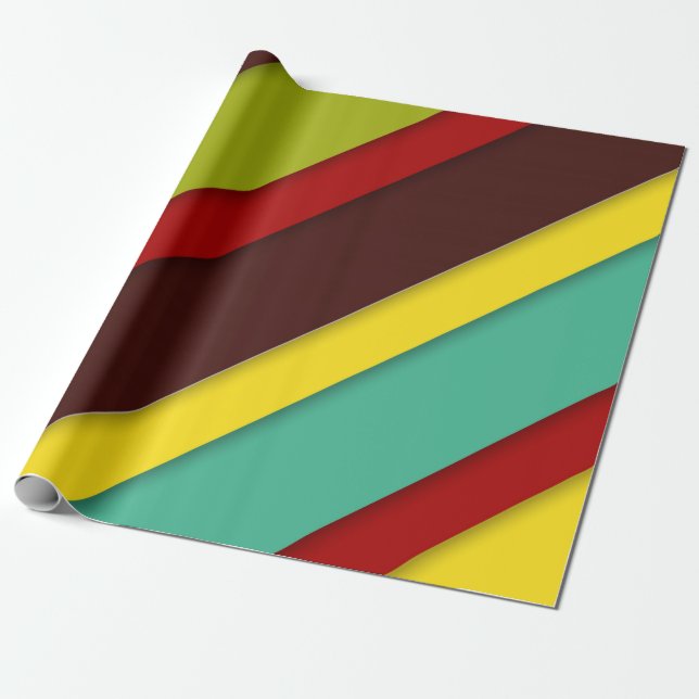 Papier Cadeau Diagonales multicolores (Déroulé)