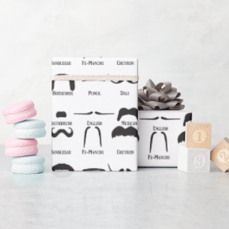 Papier Cadeau Diagramme de la Moustache drôle du cool