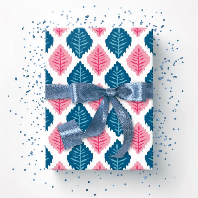Papier Cadeau Diamant feuille de coquille Saint-Jacques en rose  (Créateur téléchargé)