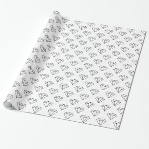 Papier Cadeau Diamant noir et blanc