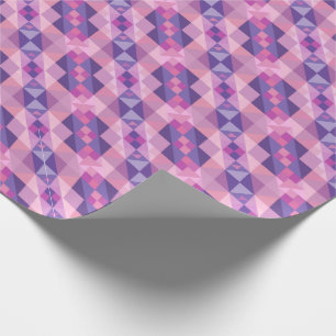 Papier Cadeau Diamant rose et violet Formes géométriques motif