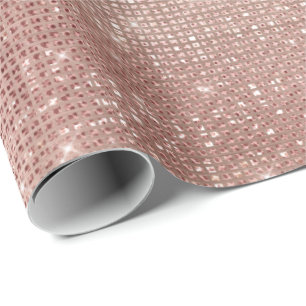 Papier Cadeau Diamant scintillant de brosse de Faux d'or de rose