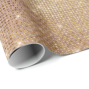 Papier Cadeau Diamant scintillant de brosse d'or de rose de rose