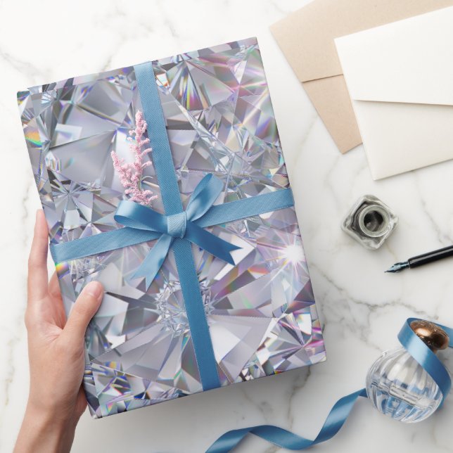 Papier Cadeau Diamants clairs brillants  (Cadeaux)