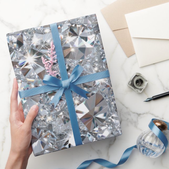 Papier Cadeau Diamants clairs brillants  (Cadeaux)