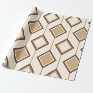 Papier Cadeau Diamants et lignes Brown et beiges