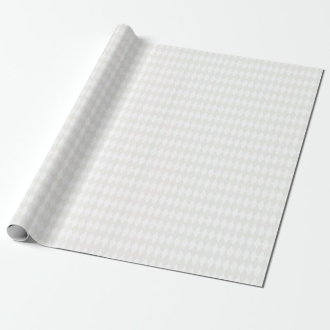 Papier Cadeau Diamants Harlequin Blanc & Ivoire (Déroulé)