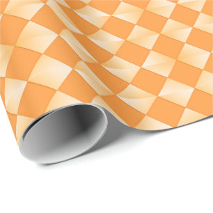 Papier Cadeau Diamants satinés du milieu du siècle - mandarine o