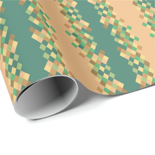 Papier Cadeau Diamants Verts (Coin rond)