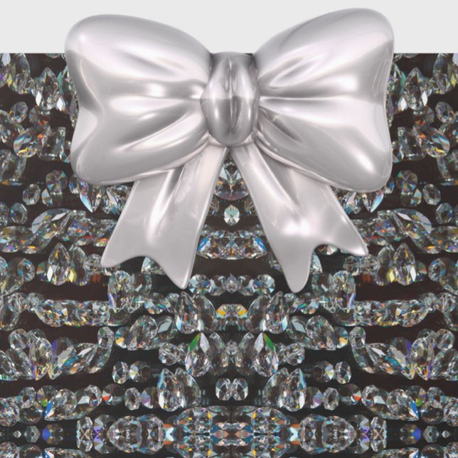 Papier Cadeau Diamond brillant motif élégant argent et noir (Créateur téléchargé)