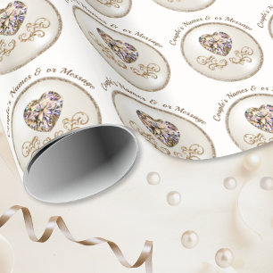 Papier Cadeau Diamond Heart, papier d'enveloppement Mariage pers