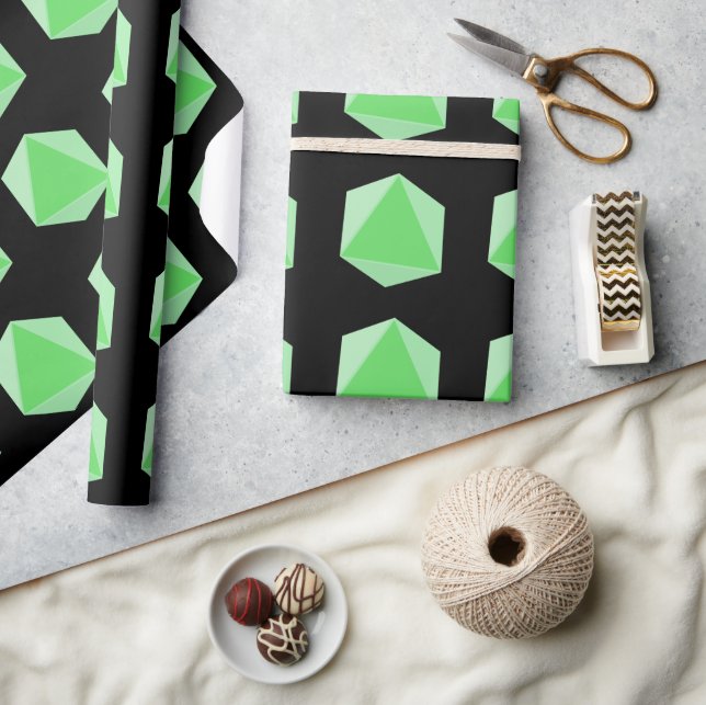 Papier Cadeau Dice vert noir (Artisanat)