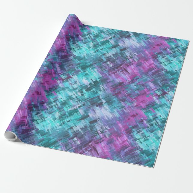 Papier Cadeau digihatch - turquoise et violet : (Déroulé)
