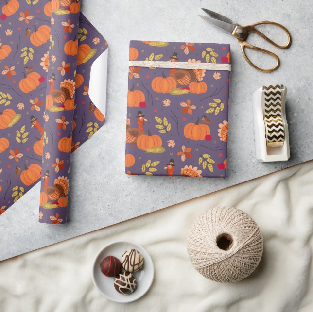 Papier Cadeau Dinde de Thanksgiving  (Artisanat)