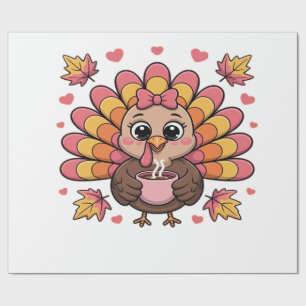 Papier Cadeau dinde de thanksgiving kawaii rose T-Shirt Classiqu