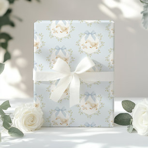 Papier Cadeau Dinde Folle Bleu Nœud Papillon Fantaisiste Prépa