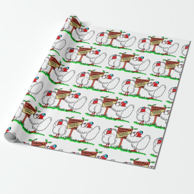 Papier Cadeau Dindes de Noël dessin animé confinement (Déroulé)