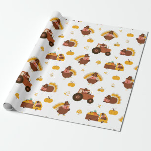 Papier Cadeau Dindes de Thanksgiving